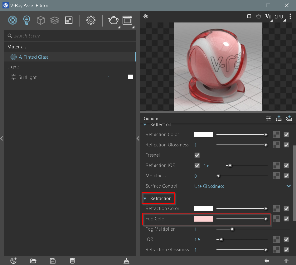 Tinted Glass Settings | V-ray For Sketchup