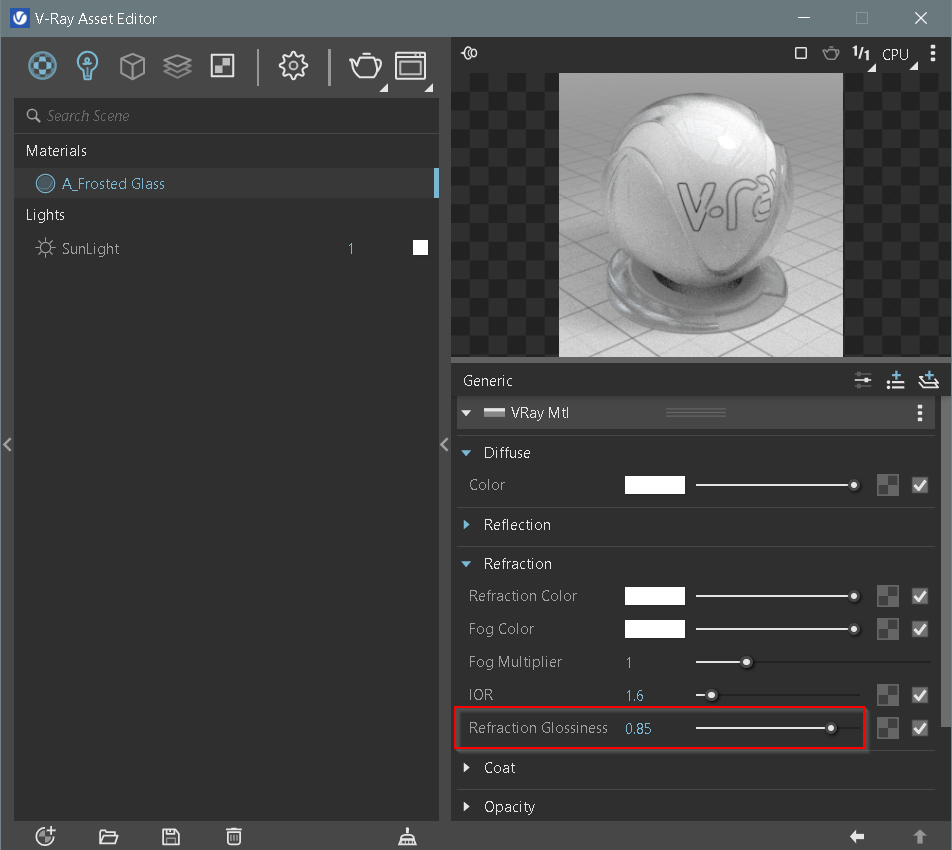 Frosted Glass Settings | V-ray For Sketchup