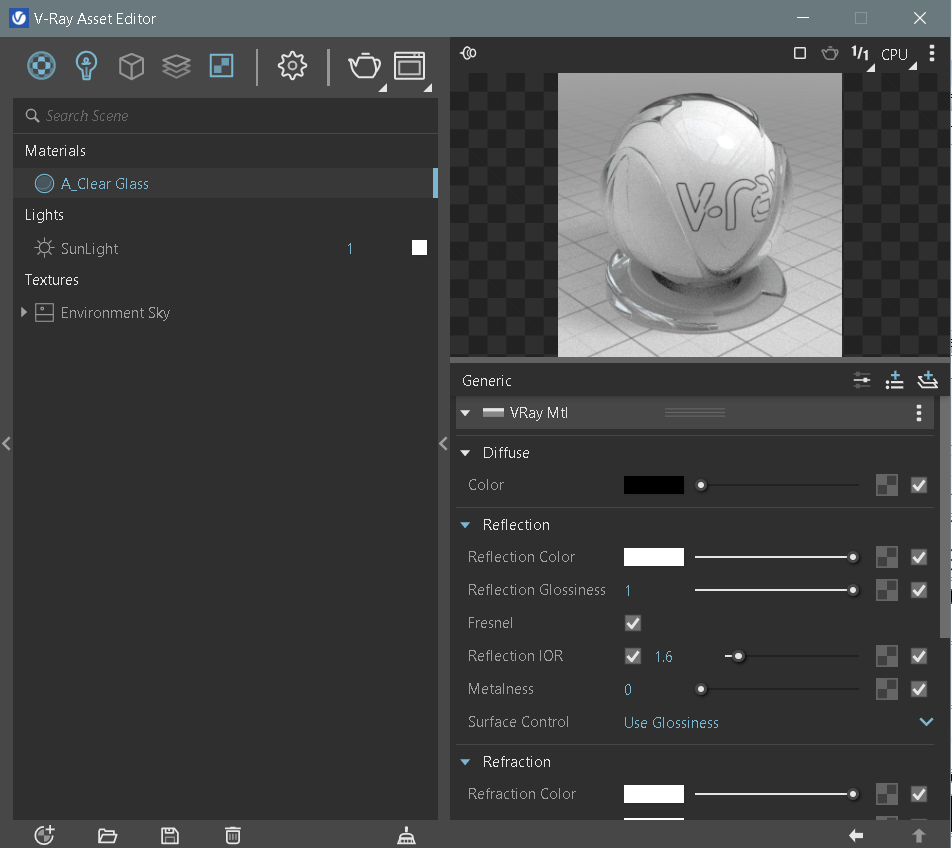 Clear Glass_ V-ray for SketchUp Settings