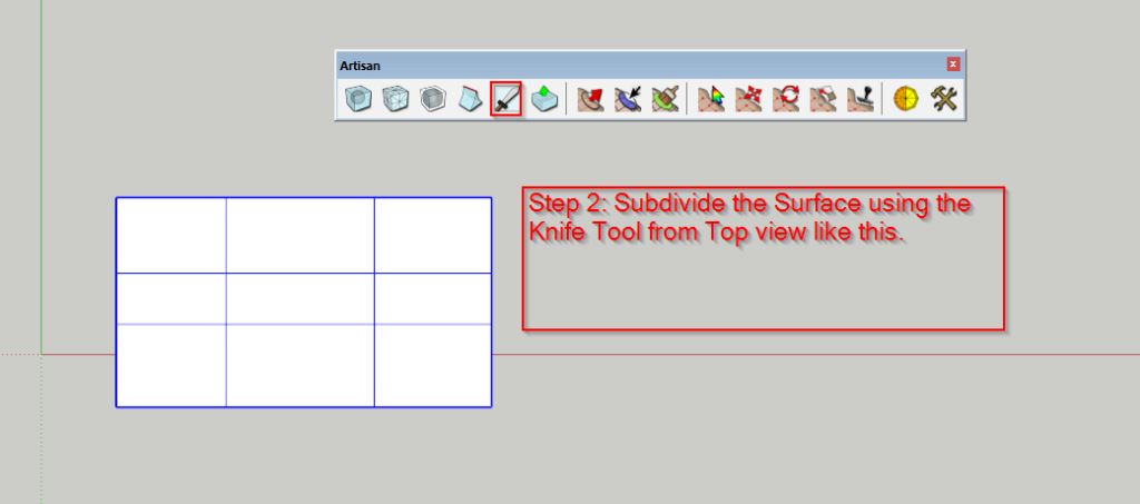 Subdivide using knife tool | Sketchup