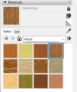 Materials Tab | Default Tray | Sketchup